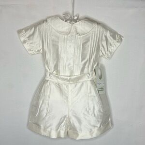 Isabel Garreton  White Boy’s Sebastian Two Piece Silk Ring Bearer Set